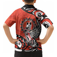 Canada National Indigenous Peoples Day Kid Hawaiian Shirt Haida Art Eagle LT05