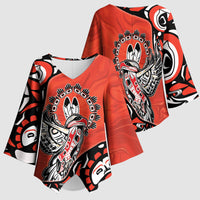 Canada National Indigenous Peoples Day Kimono Sleeve Blouse Haida Art Eagle