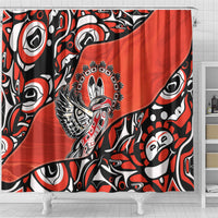 Canada National Indigenous Peoples Day Shower Curtain Haida Art Eagle