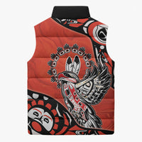 Canada National Indigenous Peoples Day Sleeveless Puffer Jacket Haida Art Eagle