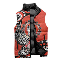 Canada National Indigenous Peoples Day Sleeveless Puffer Jacket Haida Art Eagle