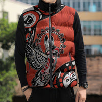 Canada National Indigenous Peoples Day Sleeveless Puffer Jacket Haida Art Eagle