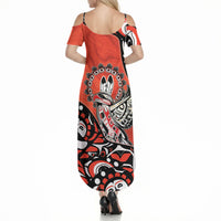 Canada National Indigenous Peoples Day Summer Maxi Dress Haida Art Eagle