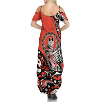 Canada National Indigenous Peoples Day Summer Maxi Dress Haida Art Eagle