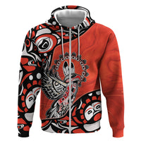 Canada National Indigenous Peoples Day Zip Hoodie Haida Art Eagle