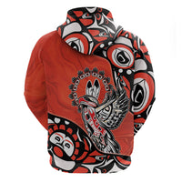 Canada National Indigenous Peoples Day Zip Hoodie Haida Art Eagle