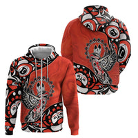 Canada National Indigenous Peoples Day Zip Hoodie Haida Art Eagle