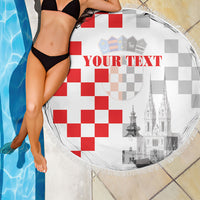 Personalized Croatia Hrvatska Beach Blanket National Day 2026 White Version