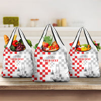 Personalized Croatia Hrvatska Grocery Bag National Day 2026 White Version