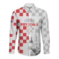 Personalized Croatia Hrvatska Long Sleeve Button Shirt National Day 2026 White Version