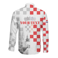 Personalized Croatia Hrvatska Long Sleeve Button Shirt National Day 2026 White Version