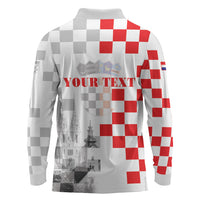Personalized Croatia Hrvatska Long Sleeve Polo Shirt National Day 2026 White Version