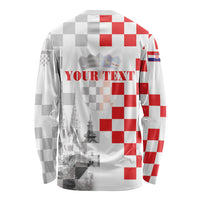 Personalized Croatia Hrvatska Long Sleeve Shirt National Day 2026 White Version