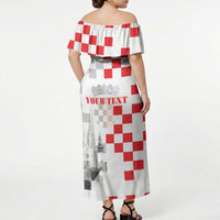 Personalized Croatia Hrvatska Off Shoulder Maxi Dress National Day 2026 White Version