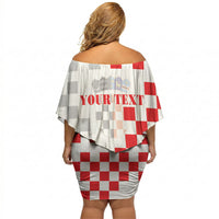 Personalized Croatia Hrvatska Off Shoulder Short Dress National Day 2026 White Version