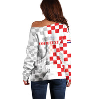 Personalized Croatia Hrvatska Off Shoulder Sweater National Day 2026 White Version
