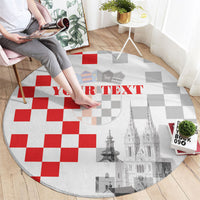 Personalized Croatia Hrvatska Round Carpet National Day 2026 White Version