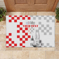 Personalized Croatia Hrvatska Rubber Doormat National Day 2026 White Version