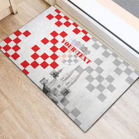 Personalized Croatia Hrvatska Rubber Doormat National Day 2026 White Version