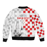 Personalized Croatia Hrvatska Sleeve Zip Bomber Jacket National Day 2026 White Version