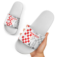 Personalized Croatia Hrvatska Slide Sandals National Day 2026 White Version