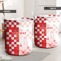 Personalized Croatia Hrvatska Laundry Basket National Day 2026 Red Version