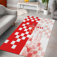 Personalized Croatia Hrvatska Area Rug National Day 2026 Red Version