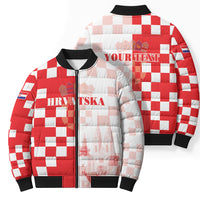 Personalized Croatia Hrvatska Bomber Puffer Jacket National Day 2026 Red Version