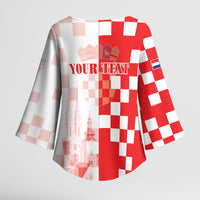 Personalized Croatia Hrvatska Kimono Sleeve Blouse National Day 2026 Red Version