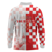 Personalized Croatia Hrvatska Long Sleeve Polo Shirt National Day 2026 Red Version