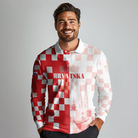 Personalized Croatia Hrvatska Long Sleeve Polo Shirt National Day 2026 Red Version