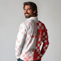 Personalized Croatia Hrvatska Long Sleeve Polo Shirt National Day 2026 Red Version