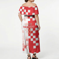 Personalized Croatia Hrvatska Off Shoulder Maxi Dress National Day 2026 Red Version