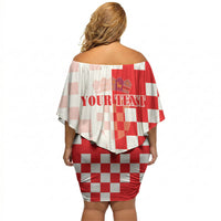 Personalized Croatia Hrvatska Off Shoulder Short Dress National Day 2026 Red Version
