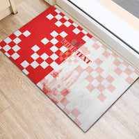 Personalized Croatia Hrvatska Rubber Doormat National Day 2026 Red Version