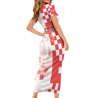 Personalized Croatia Hrvatska Short Sleeve Bodycon Dress National Day 2026 Red Version LT05