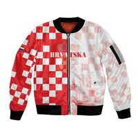 Personalized Croatia Hrvatska Sleeve Zip Bomber Jacket National Day 2026 Red Version