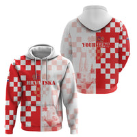 Personalized Croatia Hrvatska Zip Hoodie National Day 2026 Red Version