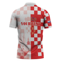 Personalized Croatia Hrvatska Zipper Polo Shirt National Day 2026 Red Version