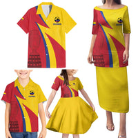 Custom Colombia 2024 Football Family Matching Puletasi and Hawaiian Shirt Go Champions Los Cafeteros LT05 - Wonder Print Shop