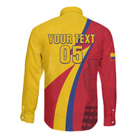 Custom Colombia 2024 Football Long Sleeve Button Shirt Go Champions Los Cafeteros LT05 - Wonder Print Shop