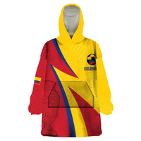 Custom Colombia 2024 Football Wearable Blanket Hoodie Go Champions Los Cafeteros LT05 - Wonder Print Shop
