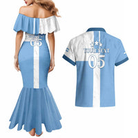 Custom Argentina 2024 Football Couples Matching Mermaid Dress and Hawaiian Shirt Sport Style LT05 - Wonder Print Shop