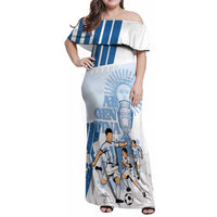 Custom Argentina 2024 Football Family Matching Off Shoulder Maxi Dress and Hawaiian Shirt Go Champions La Albiceleste LT05 - Wonder Print Shop