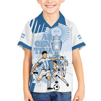 Custom Argentina 2024 Football Family Matching Off Shoulder Maxi Dress and Hawaiian Shirt Go Champions La Albiceleste LT05 - Wonder Print Shop