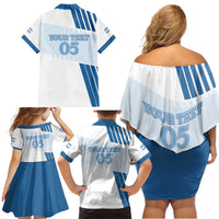 Custom Argentina 2024 Football Family Matching Off Shoulder Short Dress and Hawaiian Shirt Go Champions La Albiceleste LT05 - Wonder Print Shop