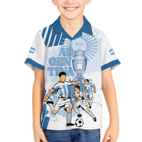 Custom Argentina 2024 Football Family Matching Off Shoulder Short Dress and Hawaiian Shirt Go Champions La Albiceleste LT05 - Wonder Print Shop