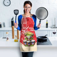 Puerto Rico Apron Coqui Frog With Polynesian Pattern - Wonder Print Shop