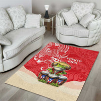 Puerto Rico Area Rug Coqui Frog With Polynesian Pattern - Wonder Print Shop