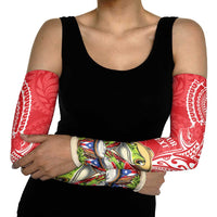 Puerto Rico Arm Sleeves Coqui Frog With Polynesian Pattern - Wonder Print Shop